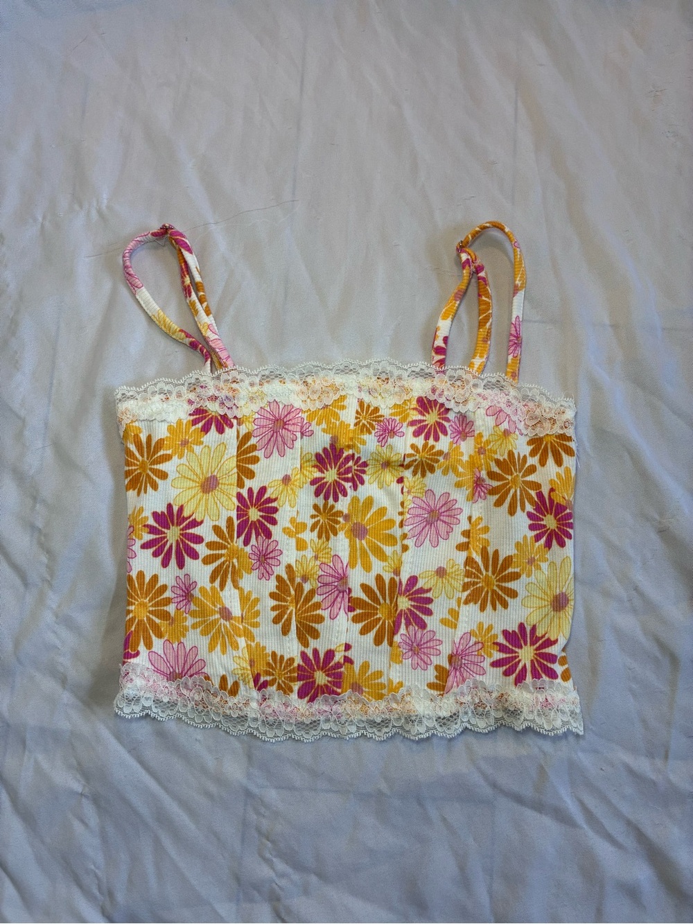Forever21 Floral Crop Tank Top